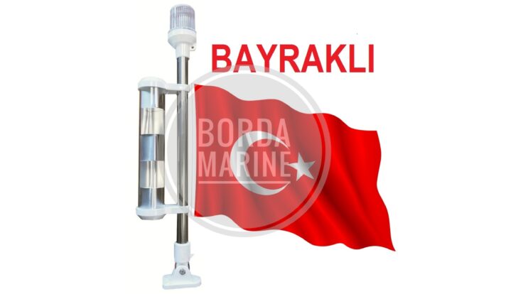 IŞIKLI BAYRAK DİREĞİ, REFLEKTÖRLÜ 55 CM