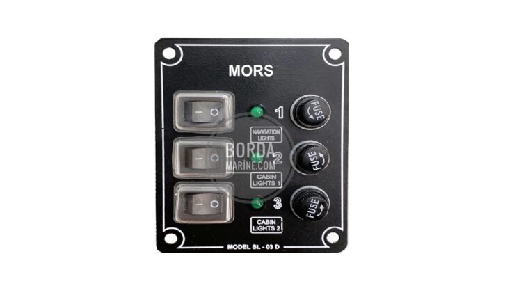 MORS 3’lü İzoleli Ve Işıklı Switch Panel (Dikey)