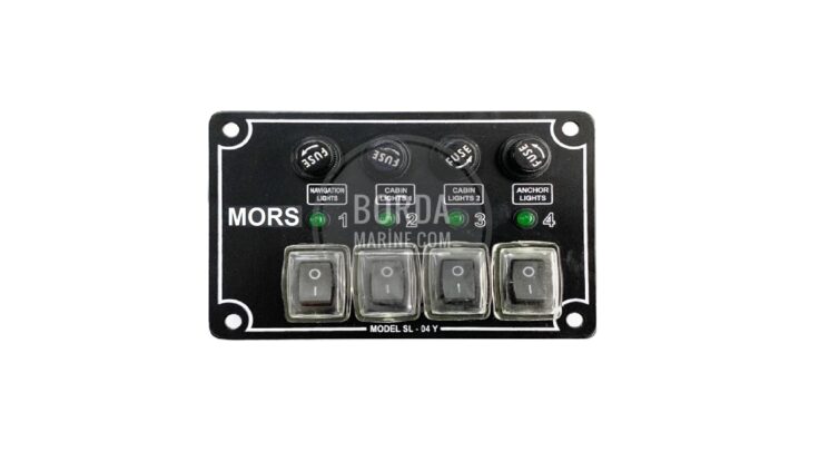 MORS 4’lü İzoleli Ve Işıklı Switch Panel (Yatay)