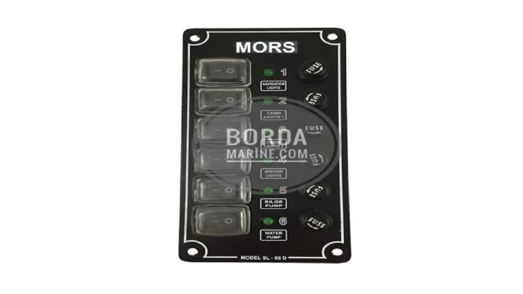 MORS 6’LI İZOLELİ VE IŞIKLI SWİTCH PANEL (DİKEY)