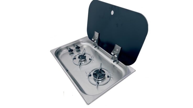 UNİVERCAL CAM KAPAKLI KROM OCAK 32.5X53 CM