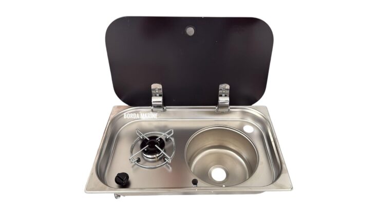 UNİVERCAL CAM KAPAKLI TEK GÖZ OCAK EVYE SET