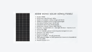 400W MONOKRİSTAL GÜNEŞ PANELİ
